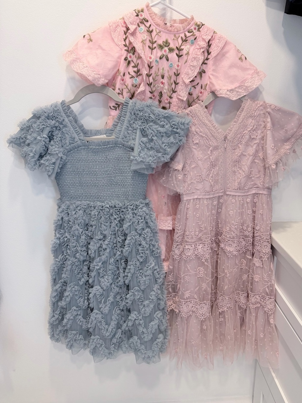Ivy City Co. Girls' Dress Bundle Sz 6-7T Pink Embroidered, Lace & Cloud Nine